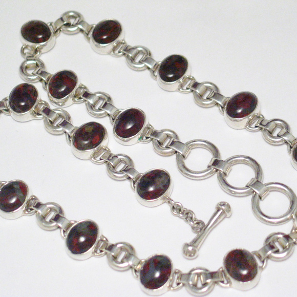 aCleoni Sterling Silver Adjustable Stone Necklace - Picture 3 of 4